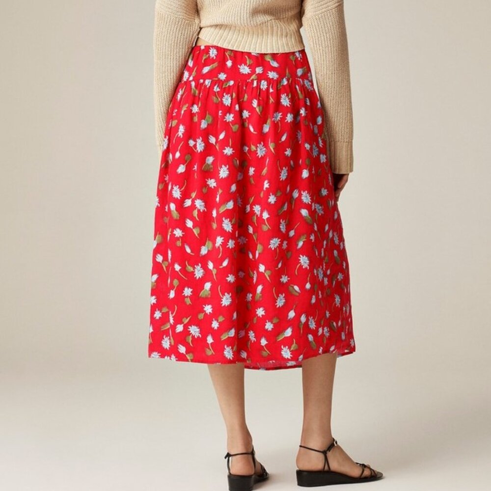 J. Crew Side-tie skirt in ramie Tall XL - Picture 6 of 11